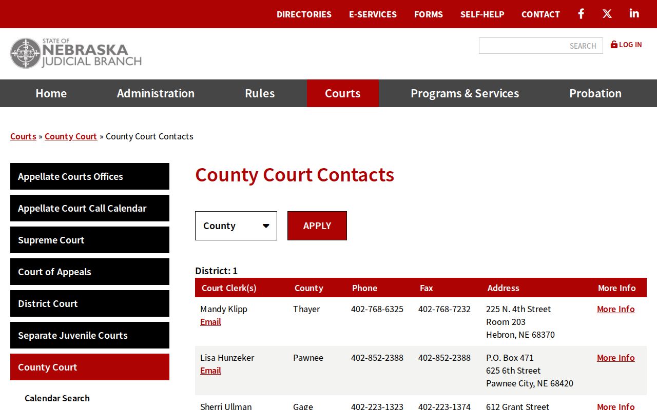 Bartlett court docket Wheeler County Court clerk contact information
