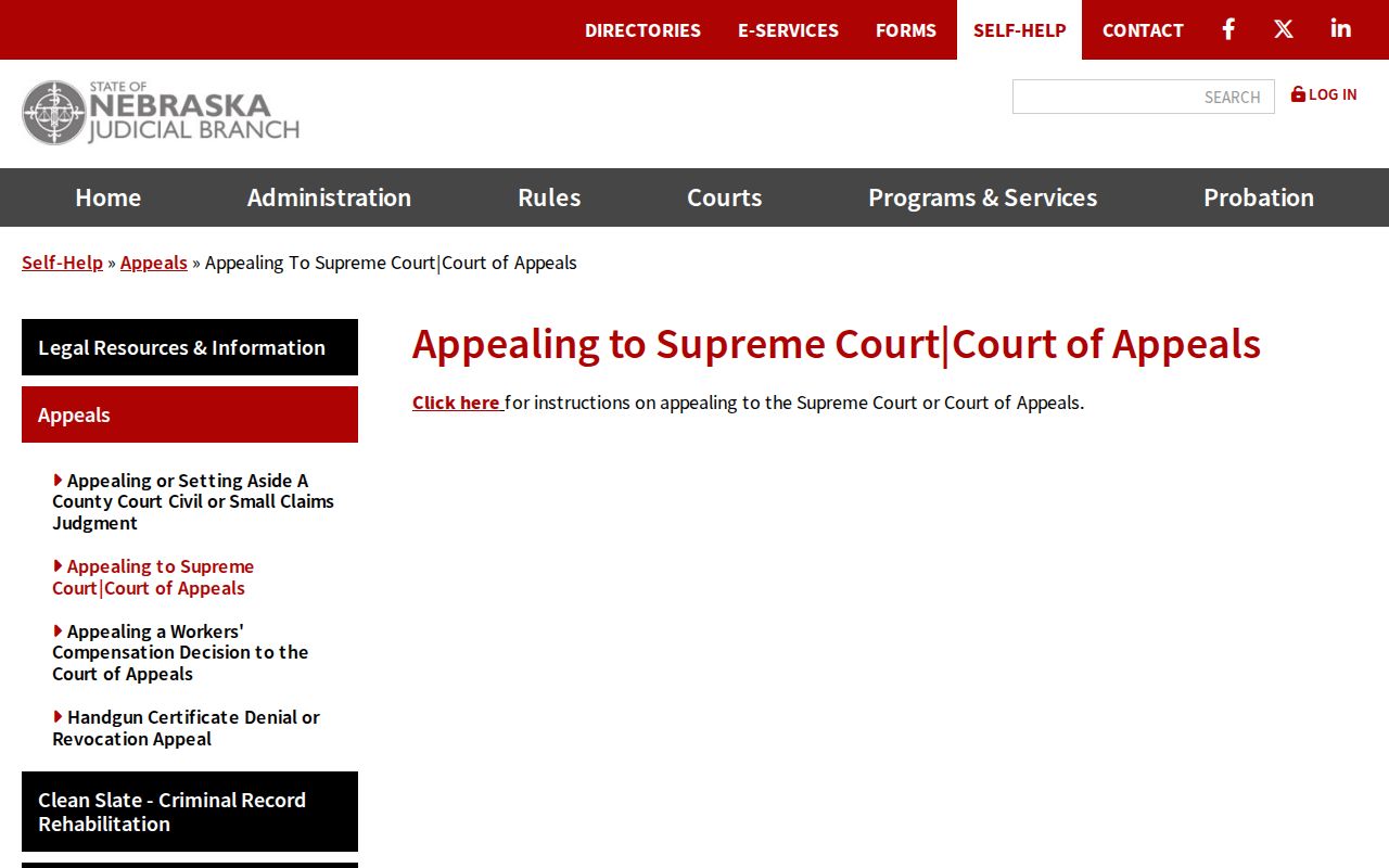 Wheeler County civil docket Nebraska appellate court appeal information