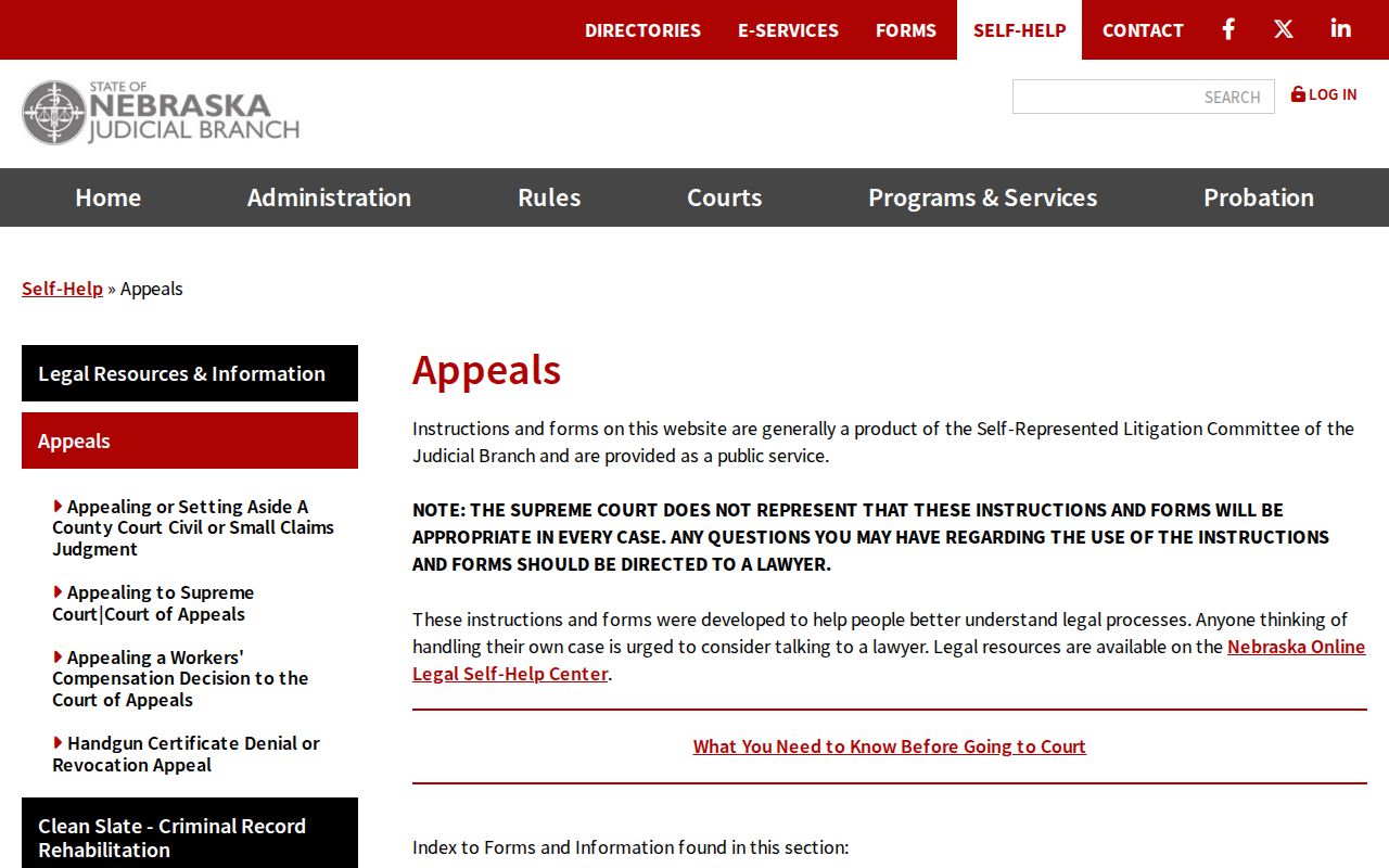 Wheeler County civil docket Nebraska appeals information