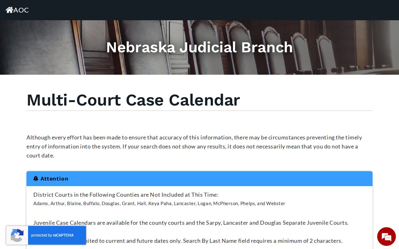 Wheeler County court calendar Nebraska Multi-Court Case Calendar search