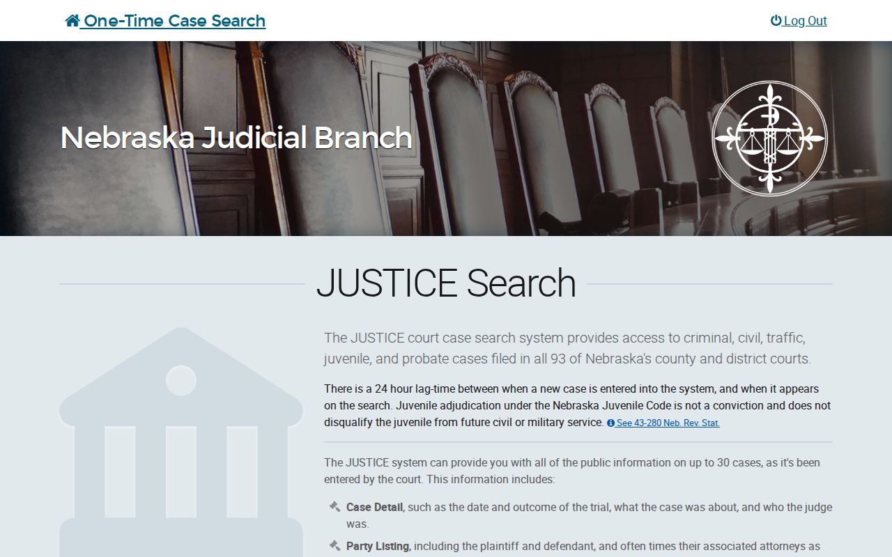 Wheeler County criminal docket Nebraska JUSTICE one-time search