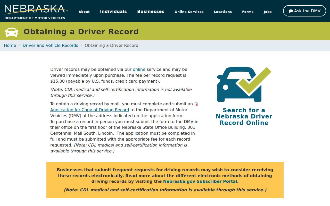 Wheeler County traffic court record and Nebraska state record information