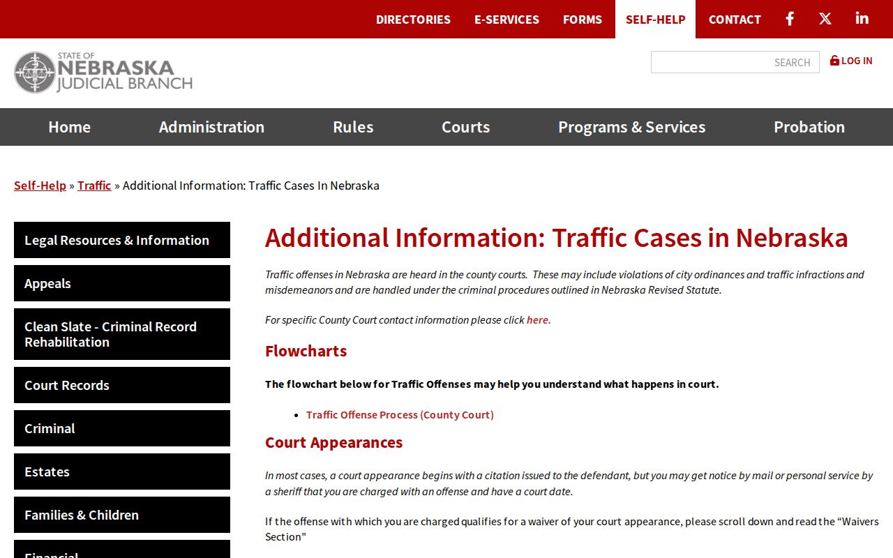 Wheeler County traffic ticket information from Nebraska Judicial Branch